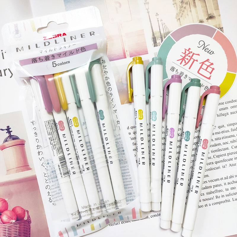 Copic Marker Sketch - 新しいゼブラマイルドライナーハイライターマーカー、WKT7 両端ファイバー蛍光ペン DIY 、ハンドブック、描画、POP ポスターアートサプライヤー