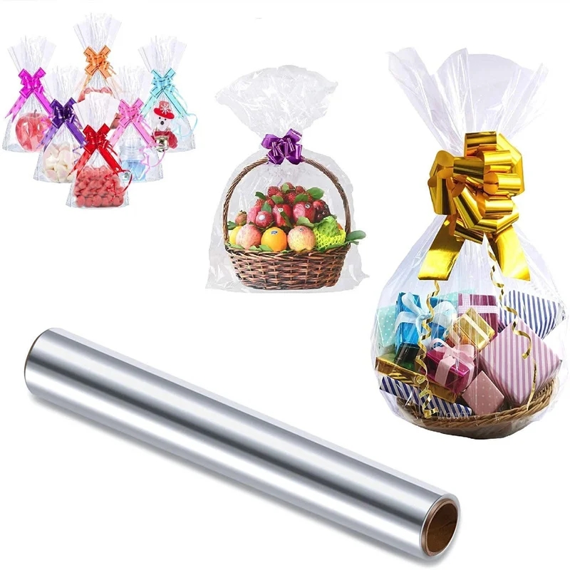 Cellophane Wrap Clear - クリアラッピングセロファンフィルムラップロールギフトフラワーブーケバスケット包装紙装飾工芸紙フィルム