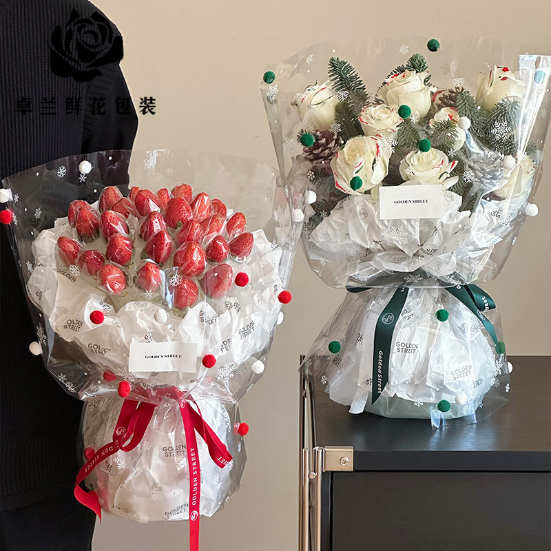 54X58Cm セロファンラップロール クリアスノーフレーク - Cellophane Wrap Clear のレビューと価格