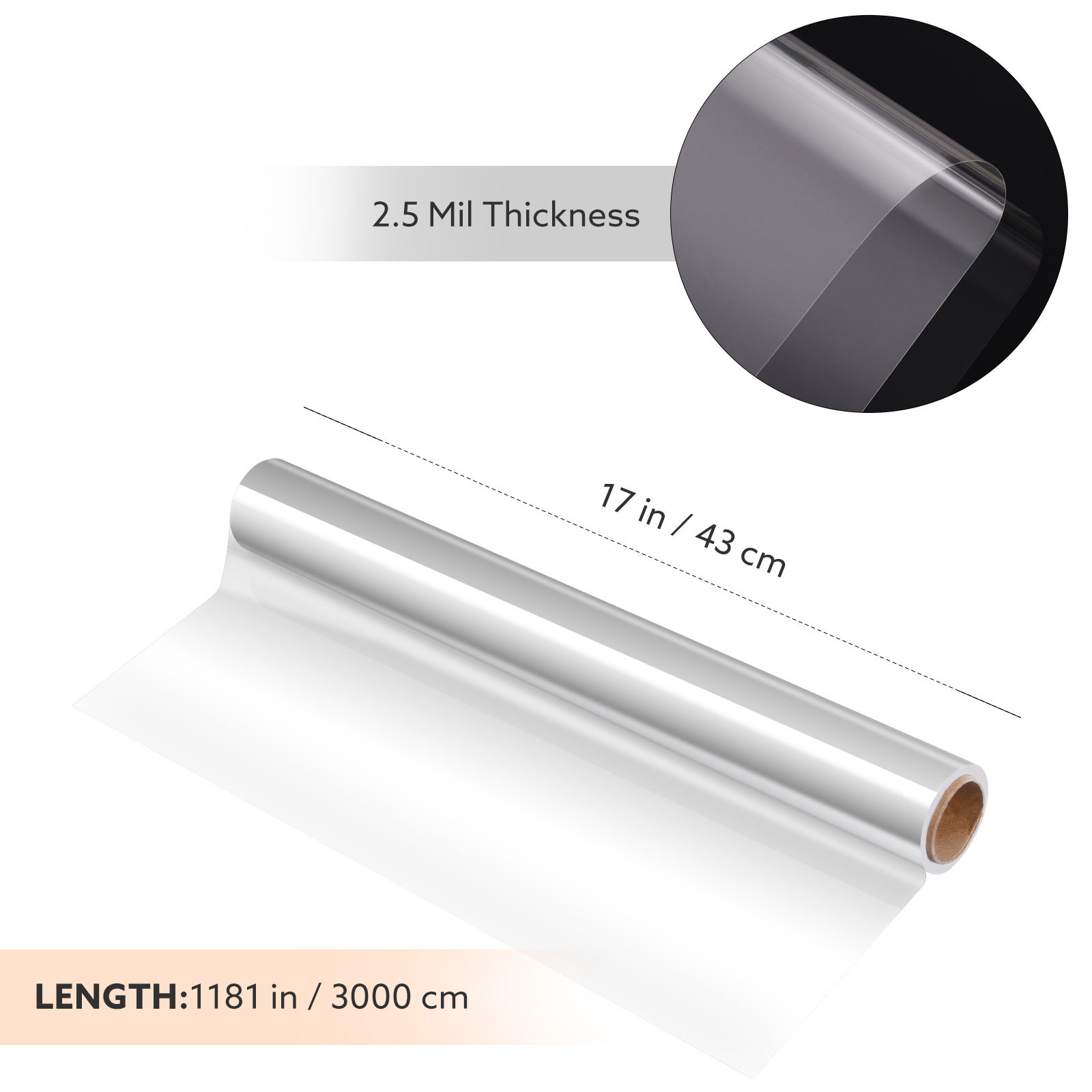 透明感のあるセロハン包装紙ロール。厚さ2.5ミル、サイズ43 - Cellophane Wrap Clear のレビューと価格