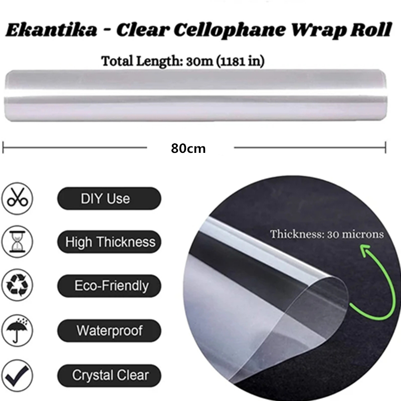 クリアラッピングセロファンフィルムラップロールギフトフラワー - Cellophane Wrap Clear のレビューと価格